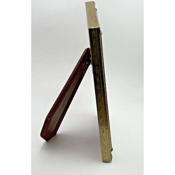 Vintage Gold Tone Picture Frame Holds 5x7 Inches Velvet Backing Used - Picture 7 of 16